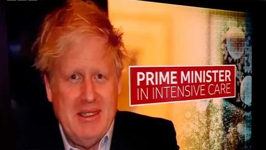 Boris Johnson en la Unidad de Cuidados Intensivos. (Foto: BBC)