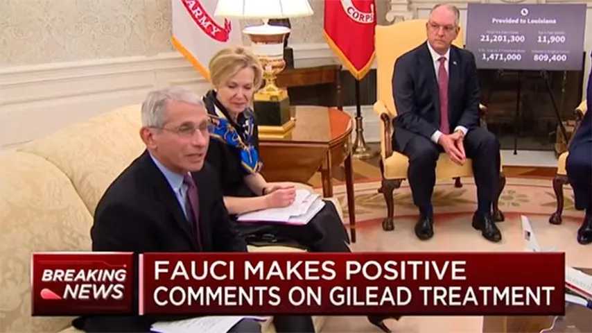 Anthony Fauci destacó la importancia de los avances de Gilead Sciences. (Foto: CNBC)