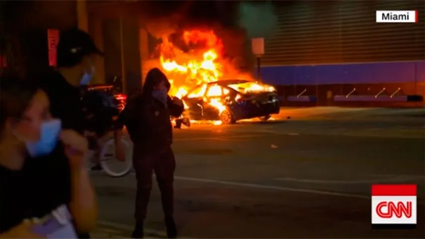 Toque de queda en Miami en la peor noche de protestas en años. (Foto: CNN)