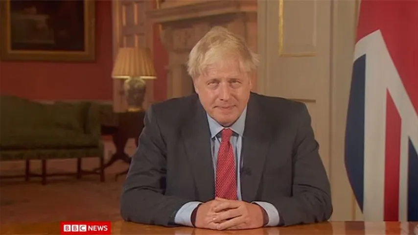 Llamamiento de Boris Johnson al país ante un momento excepcional. (Foto: BBC)Boris Johnson